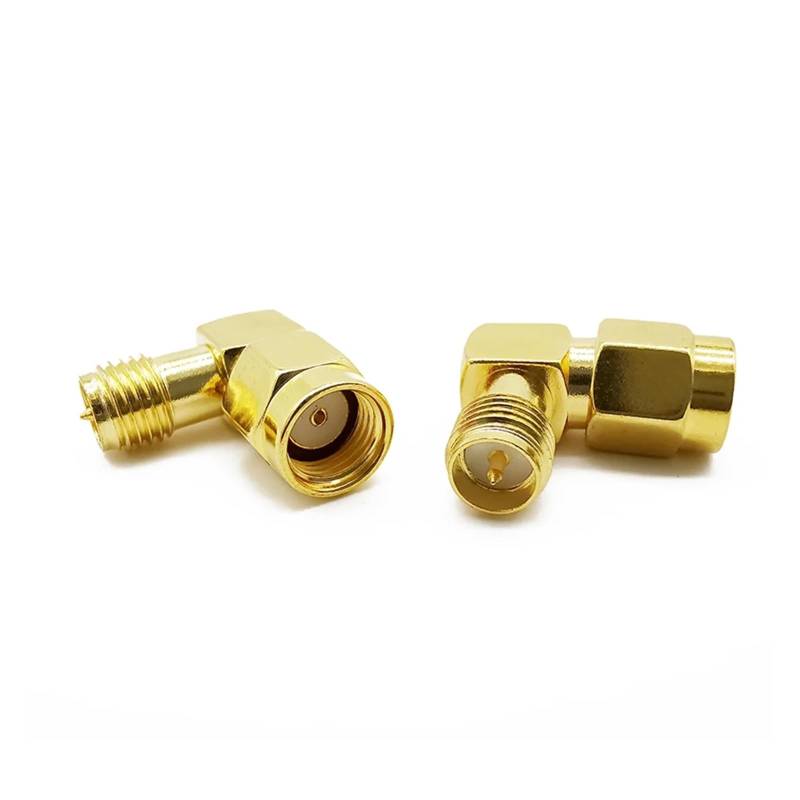 1Pcs RP SMA Brass Adapter RP SMA Male Jack To RP SMA Female Jack Screw Thread Connector 90 Degrees Right Angle RF SMA Adapter von JVNTOPIHW