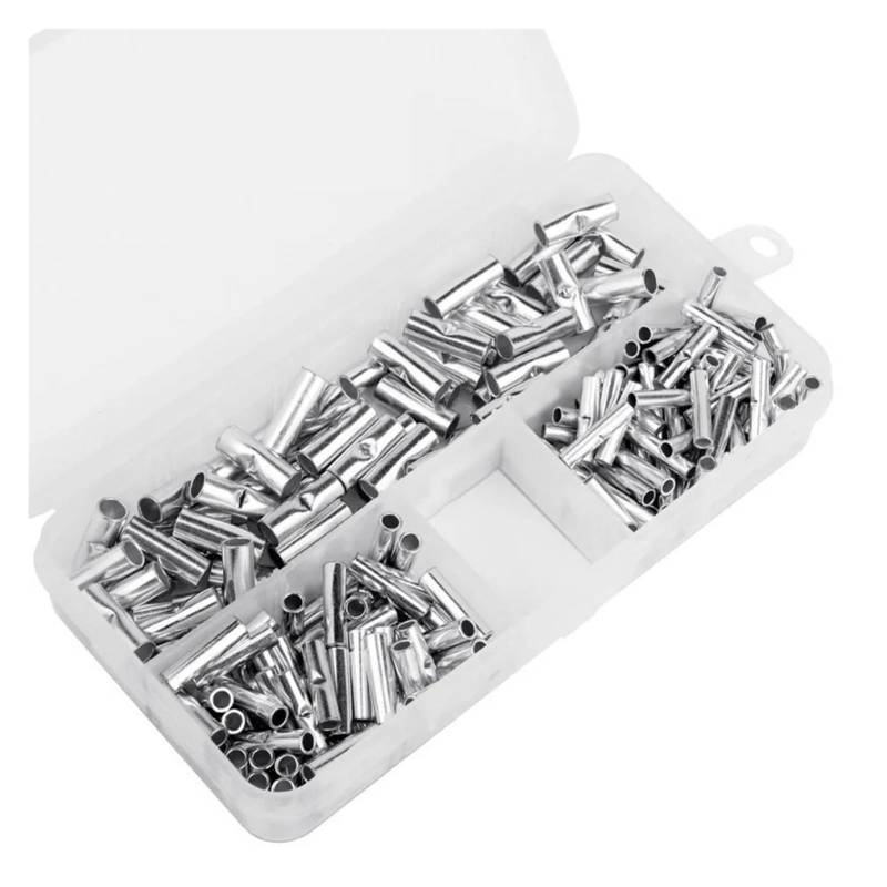 200PCS Non-Insulated Butt Wire Connector Ferrules Electrical Cable Terminal Copper Tinned Crimp Terminal 0.5-6mm2 22-10AWG von JVNTOPIHW
