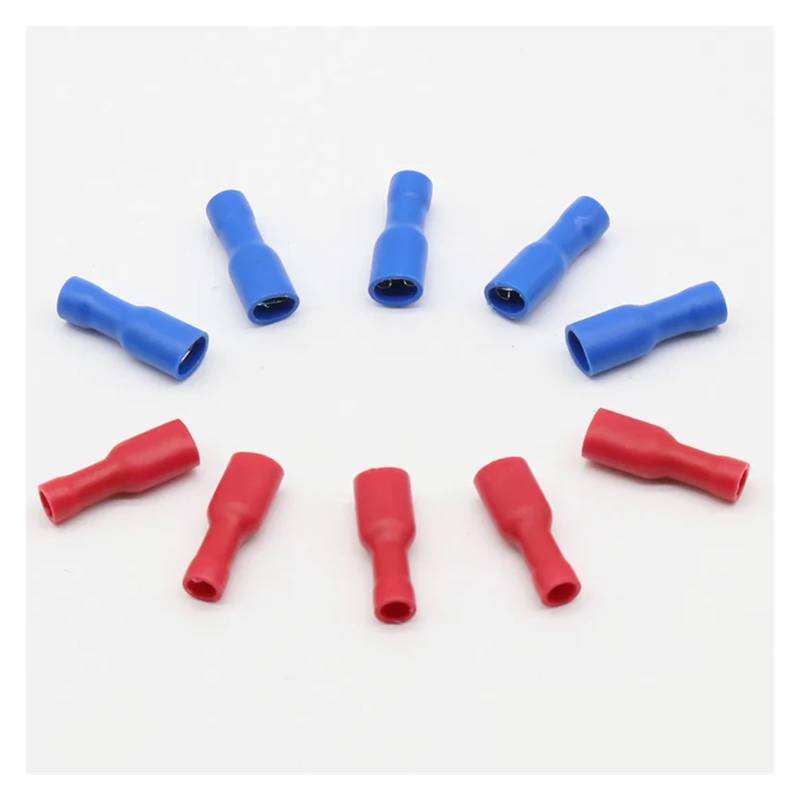 200pcs 100 Red + 100 Blue Fully Insulated 4.8mm Female Spade Connector Crimp Terminal von JVNTOPIHW