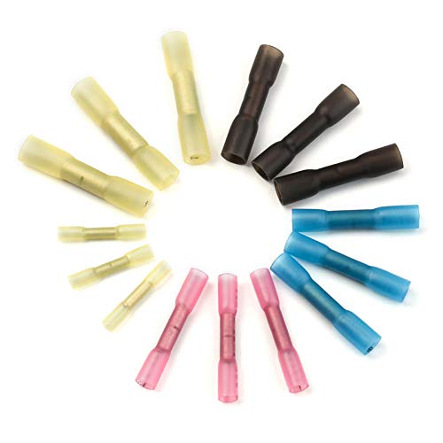 200pcs Fully Insulated Thickening Heat Shrink Butt Crimp Connector Wire Splice Cable Terminal Connector 22-10 AWG Kit von JVNTOPIHW