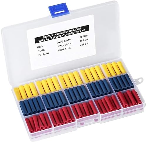 200pcs Straight Butt Wire Terminal Splice Crimp Insulated Copper Cold Press Terminals Electrical Wire Connector BV1.25 BV2 BV5.5 von JVNTOPIHW