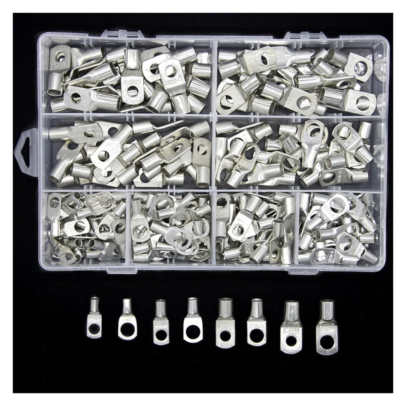 240PCS Assortment Copper Tube Wire Ring Crimp Terminals Lug Battery Welding Electrical Wire Connectors Kit von JVNTOPIHW
