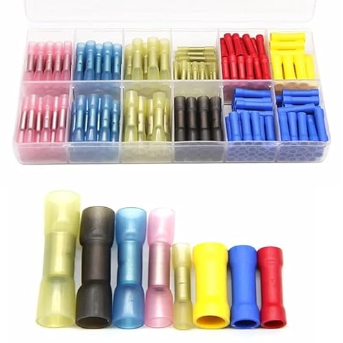 240pcs Assorted Insulated Crimp Terminals Electrical Wire Cable Butt Wire Connectors Heat Shrink Waterproof Crimping Terminal von JVNTOPIHW