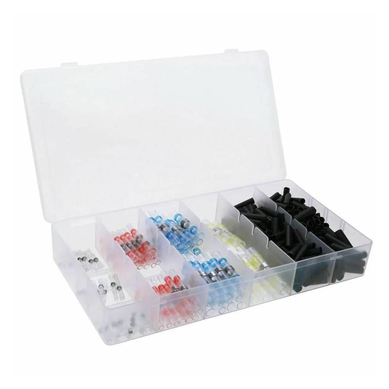 250PCS 4 Sizes Soldering Sleeve Seal Heat Shrink Butt Electrical Wire Connectors Splice Terminals Kit Assortment von JVNTOPIHW