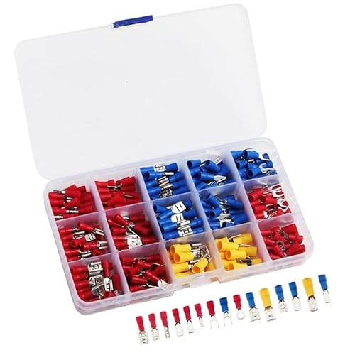 280pcs Spade Insulated Terminals Cable Connector Electrical Wire Crimp Butt Ring Fork Set Ring Lugs Rolled Crimp with Plier von JVNTOPIHW