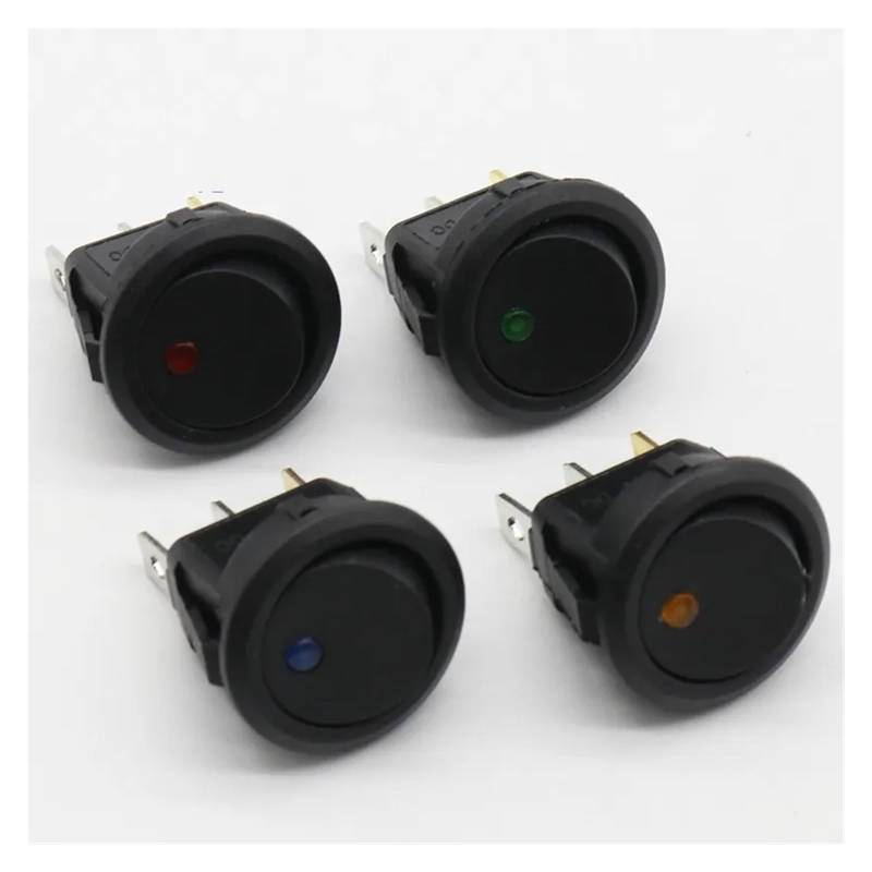 2pcs 12V led rocker switch Led Dot Light 3 pins ON-OFF Rocker Switch LED illuminated Car Dashboard Boat Toggle SPST Switch von JVNTOPIHW