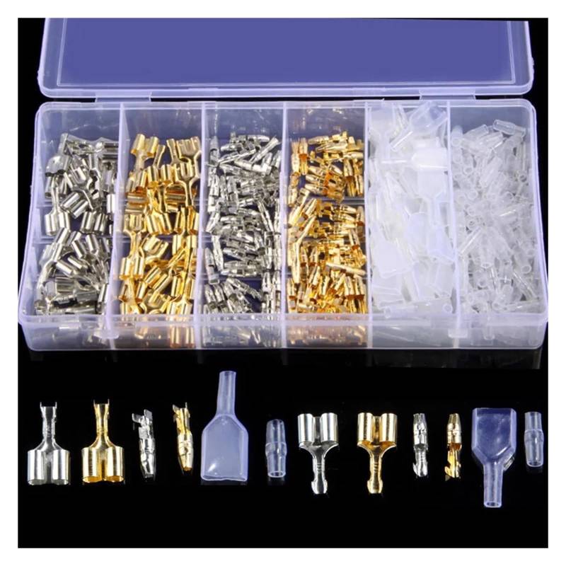 300Pcs 4.0 terminal Brass car motorcycle electrical wire connector diameter 4mm Male + Female with Insulation Covers von JVNTOPIHW