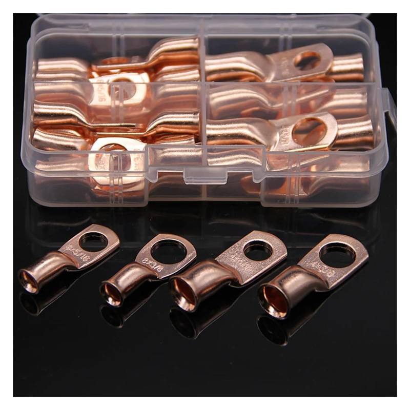 30Pcs 4/8 AWG Copper Lug Ring Wire Connectors Closed Ends Cable Splice Crimp Terminals Assortment Kit von JVNTOPIHW