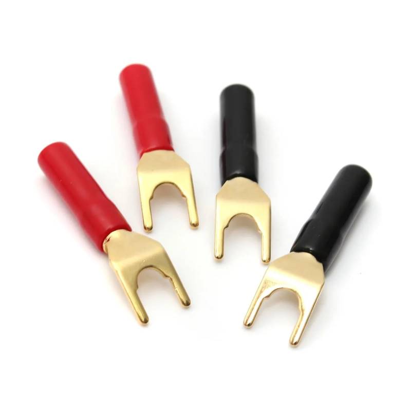 4Pcs Y-style Spade Gold Plated Tuning Fork Speaker Cable Power Terminals Connectors set von JVNTOPIHW