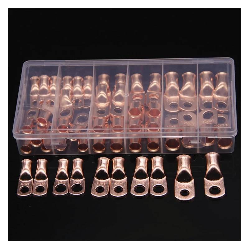 50PCS Copper Ring Terminals 3/8" 5/16" Wire Battery Terminals Connector Electrical Cable Lugs Eyelet von JVNTOPIHW