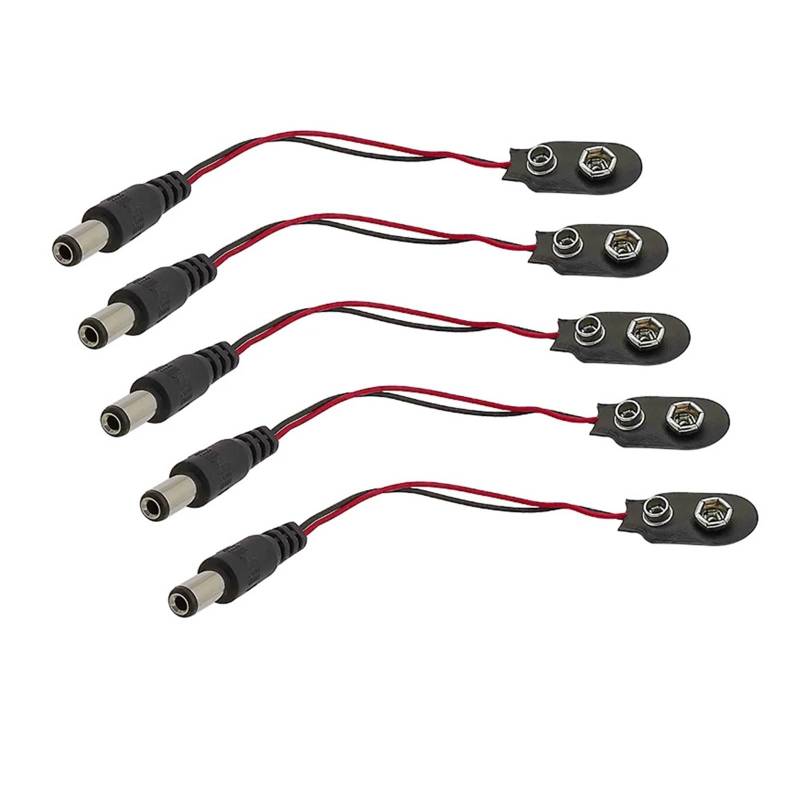 50Pcs I type 2.1 x 5.5mm Male to 9V Battery Clip 15CM cable 9V I-type Connector von JVNTOPIHW
