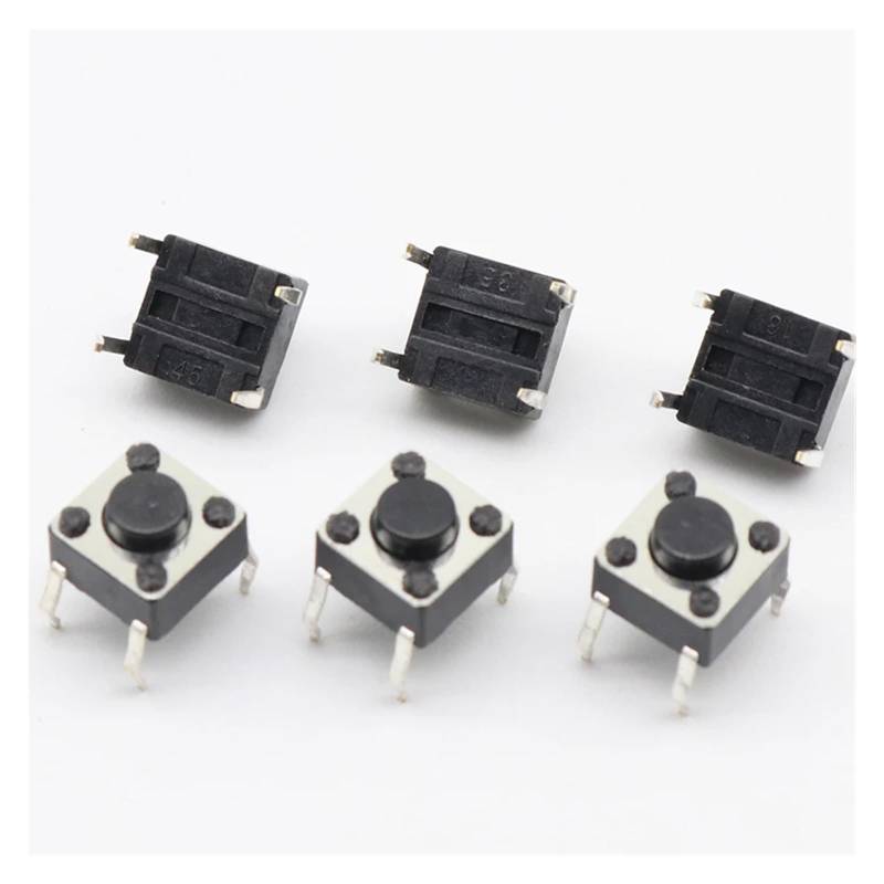 50pcs/lot 6x6x4.3MM 4PIN G89 Tactile Tact Push Button Switch Direct Plug-in Self-reset DIP Top Copper von JVNTOPIHW