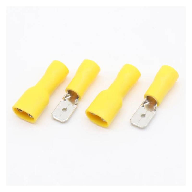 6.3mm Yellow 25 Female 25 Male Spade Insulated Electrical Crimp Terminal Connectors von JVNTOPIHW