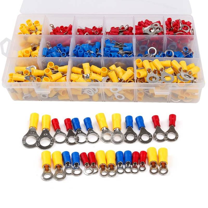 650Pcs Assorted Insulated Ring Crimp Terminal Electrical Wire Connector Set Red Blue Yellow von JVNTOPIHW