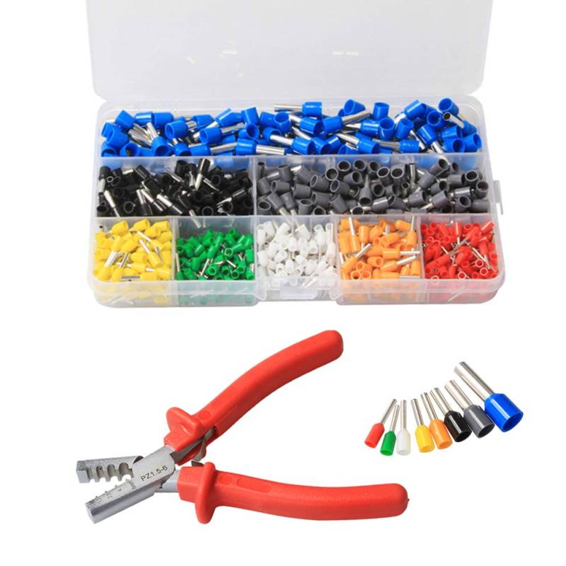 800pcs Insulated Ferrules Terminal Tube Pre-Insulating Terminal Wire Connector Electrical Cold Pressed Block Crimp Terminator von JVNTOPIHW