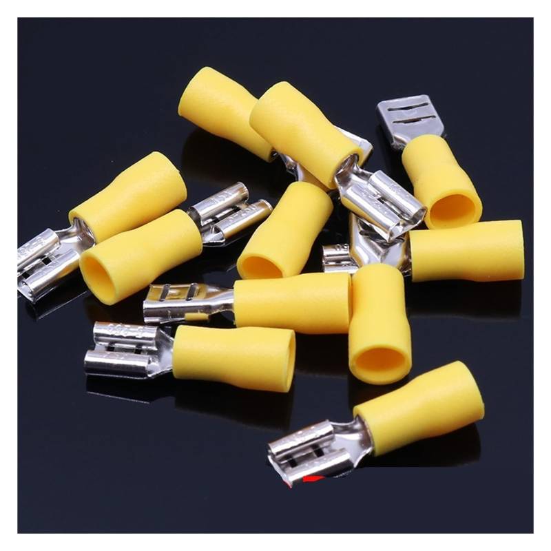 FDD5.5-250 FDD5-250 Female Insulated Electrical Crimp Terminal for 4-6mm2 wire Connectors Cable Wire Connector 100PCS/Pack FDD von JVNTOPIHW