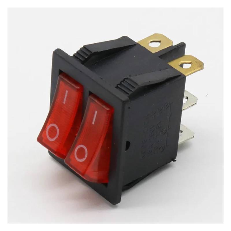 KCD2 Double Boat Rocker Switch 6 Pin On-Off With Green Red Light 20A 125VAC von JVNTOPIHW