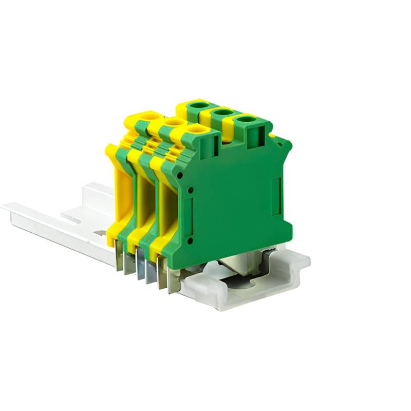 PE Din Rail Terminal Block 10Pcs USLKG-10N Screw Terminal Blocks Ground Class Connector USLKG10N Wire Conductor von JVNTOPIHW