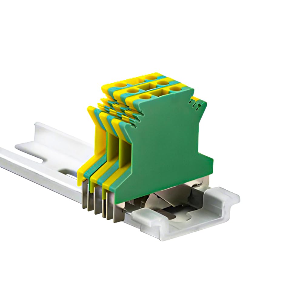 PE Din Rail Terminal Blocks10Pcs USLKG-2.5N Ground Connector Screw Wire Conductor USLKG2.5 von JVNTOPIHW