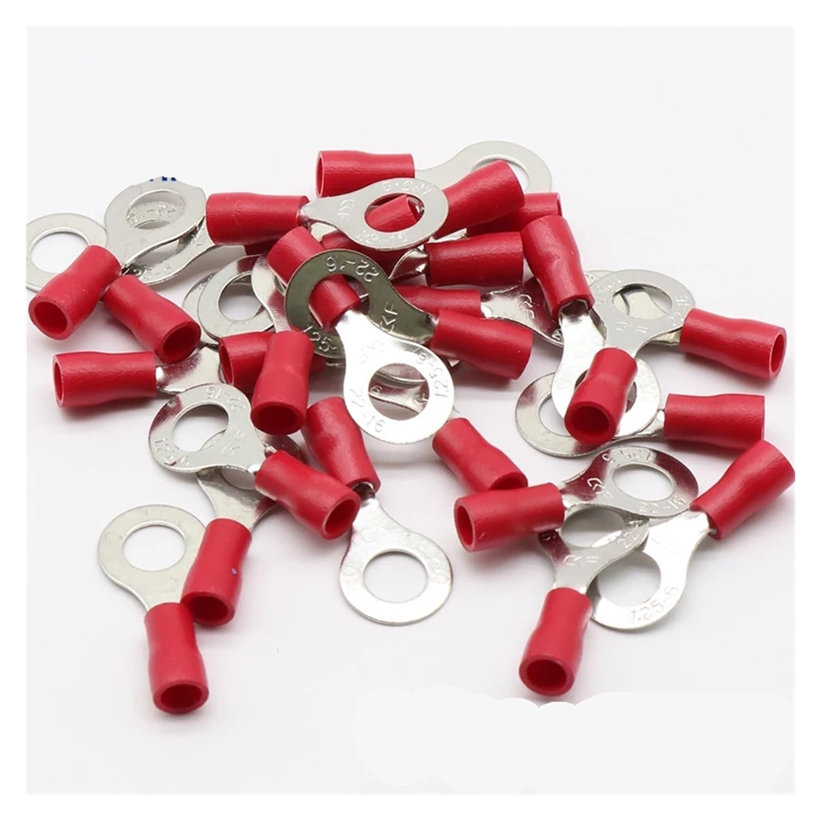 RV1.25-6 Red 22-16 AWG 0.5-1.5mm2 Insulated Ring Terminal Connector Cable Wire Connector 100PCS/Pack RV1-6 RV RV1.25-6 Red 22-16 AWG 0.5-1.5mm2 Insulated Ring Terminal Connector Cable Wire Connector 100PCS/Pack RV1-6 RV von JVNTOPIHW