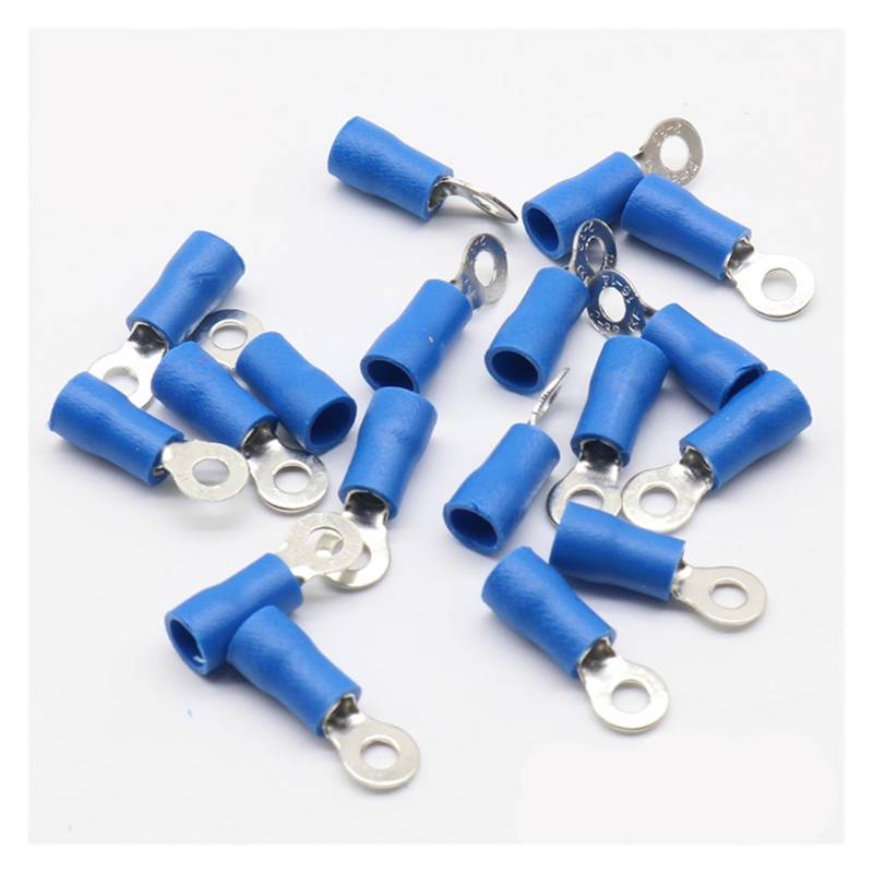 RV2-3 Blue 22-16 AWG 1.5-2.5mm2 Insulated Ring Terminal Connector Cable Connecto Wire Connector 100PCS/Pack RV2.5-3 RV von JVNTOPIHW