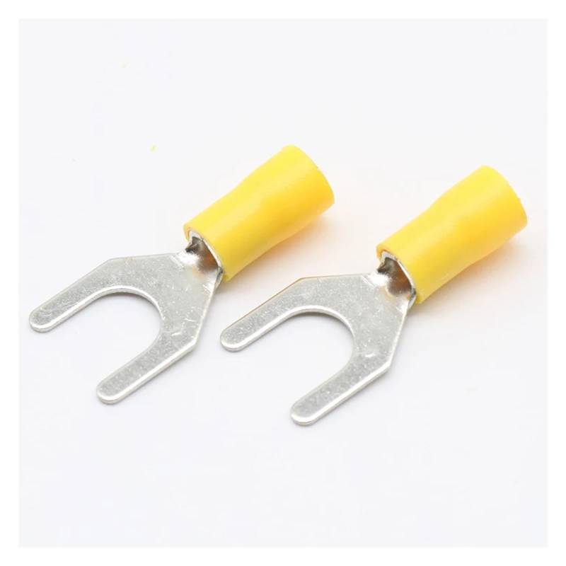 SV5.5-8 Yellow Terminal Cable Wire Connector 50PCS Insulated Fork Spade Crimp Connector Terminals Electrical Wiring SV5-8 SV von JVNTOPIHW