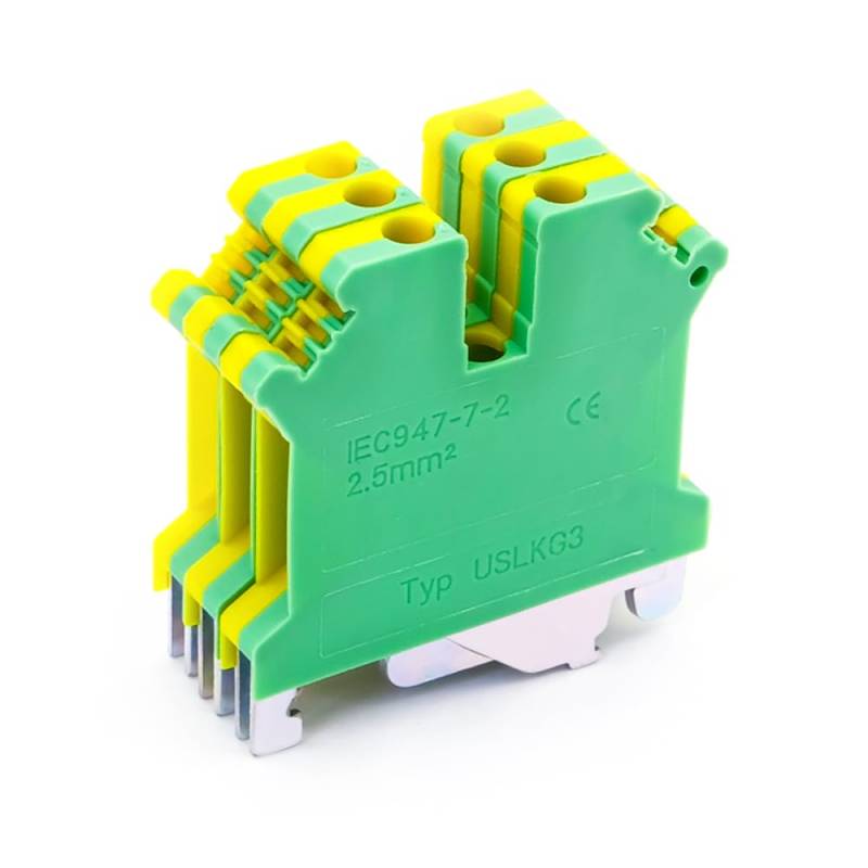 USLKG-3N Screw Din Rail Terminal Blocks Ground Class Connector USLKG3N PE Wire Conductor 10Pcs von JVNTOPIHW