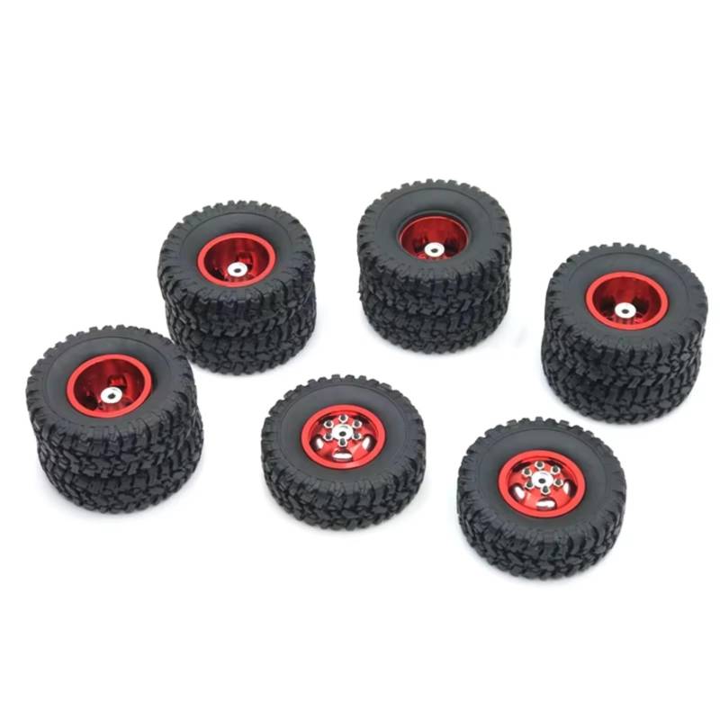 Für WPL Für B16 B36 Für JJRC Für Q60 Q63 Q64 Doppel Rad Metall Radnabe Felge Reifen 6WD 6X6 RC Auto Upgrades Teile RC Spielzeugautoteile(Red) von JVRWSC