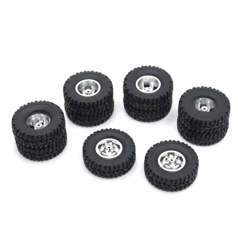 Für WPL Für B16 B36 Für JJRC Für Q60 Q63 Q64 Doppel Rad Metall Radnabe Felge Reifen 6WD 6X6 RC Auto Upgrades Teile RC Spielzeugautoteile(Silver) von JVRWSC