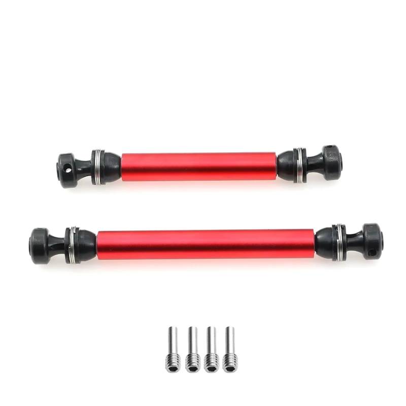 JVRWSC Für Axial Für RBX10 Für Ryft 1/10 2 Stücke Metall Antriebswelle CVD Antriebswelle RC Crawler Auto Upgrade Teile Zubehör RC Spielzeugautoteile(Red) von JVRWSC