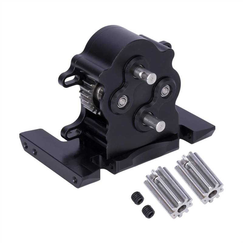 JVRWSC Für Axial Für SCX10 Für Capra PRO Für LCG Cheater Rigs Upgrade Teile RC Crawler Aluminium Dual Getriebe Getriebe Mit Stahl Getriebe RC Spielzeugautoteile(Black) von JVRWSC