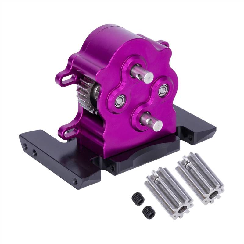 JVRWSC Für Axial Für SCX10 Für Capra PRO Für LCG Cheater Rigs Upgrade Teile RC Crawler Aluminium Dual Getriebe Getriebe Mit Stahl Getriebe RC Spielzeugautoteile(Purple) von JVRWSC