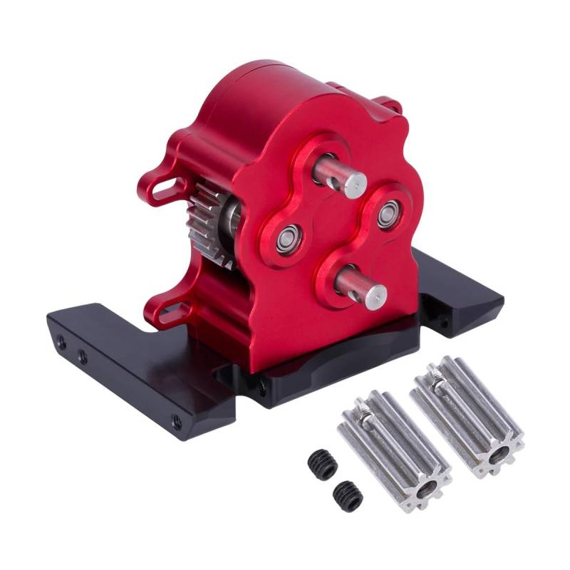 JVRWSC Für Axial Für SCX10 Für Capra PRO Für LCG Cheater Rigs Upgrade Teile RC Crawler Aluminium Dual Getriebe Getriebe Mit Stahl Getriebe RC Spielzeugautoteile(Red) von JVRWSC