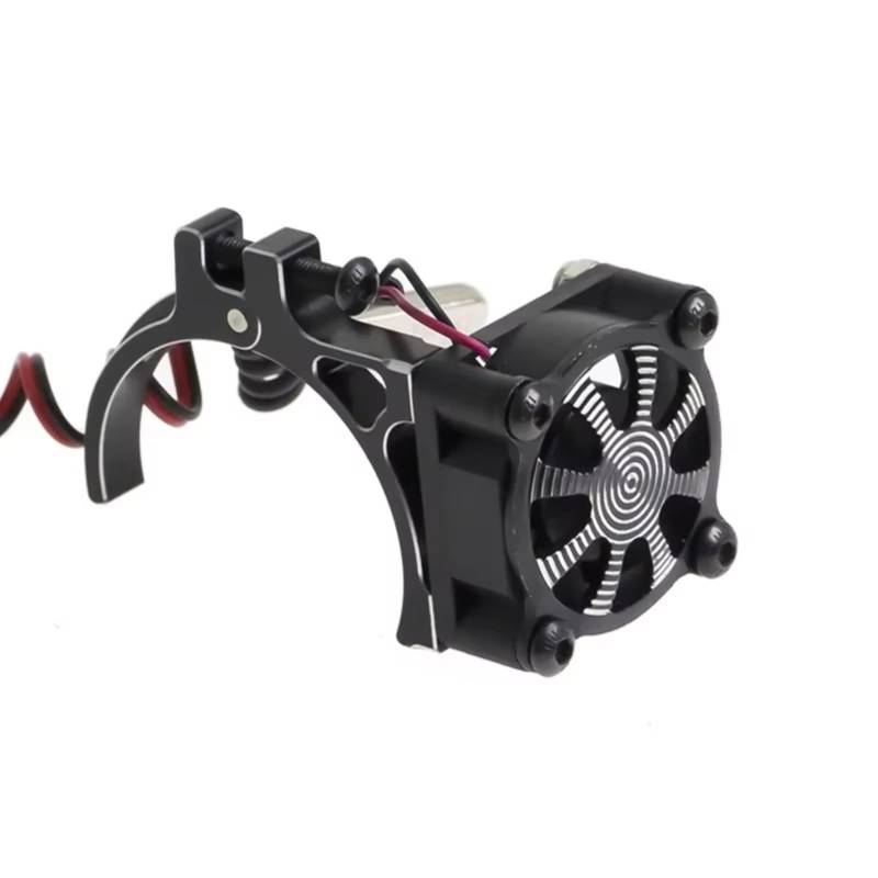 JVRWSC Für Axial Für Scx10 Für Traxxas Für Trx4 Für Tamiya 1/8 1/10 540 550 3650 3660 Motor Kühlkörper Lüfter Mit Thermische Sensor RC Spielzeugautoteile(Black) von JVRWSC