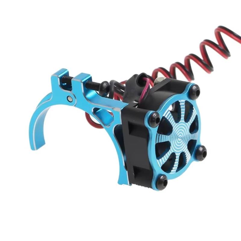 JVRWSC Für Axial Für Scx10 Für Traxxas Für Trx4 Für Tamiya 1/8 1/10 540 550 3650 3660 Motor Kühlkörper Lüfter Mit Thermische Sensor RC Spielzeugautoteile(Blue) von JVRWSC