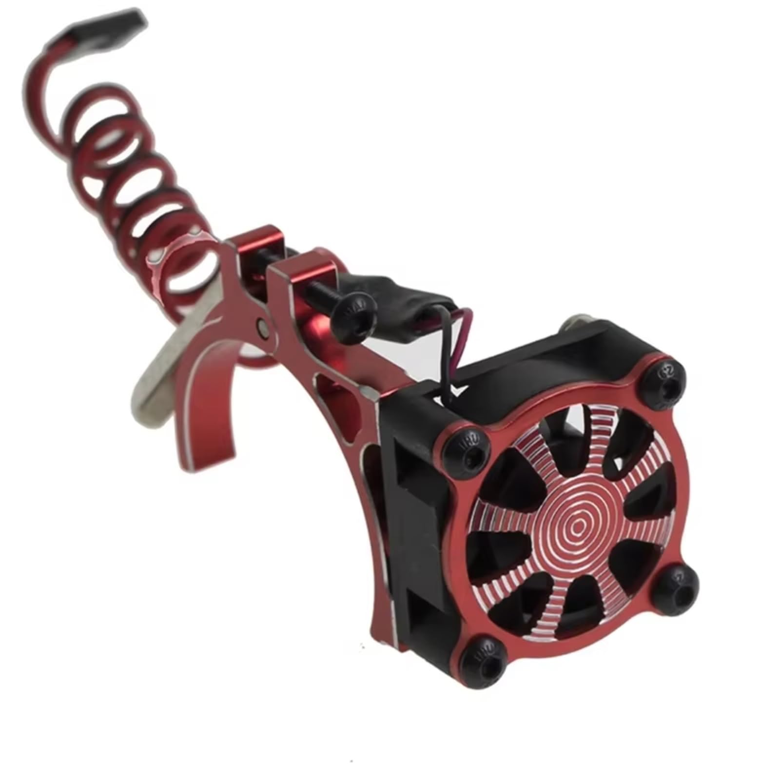 JVRWSC Für Axial Für Scx10 Für Traxxas Für Trx4 Für Tamiya 1/8 1/10 540 550 3650 3660 Motor Kühlkörper Lüfter Mit Thermische Sensor RC Spielzeugautoteile(Red) von JVRWSC