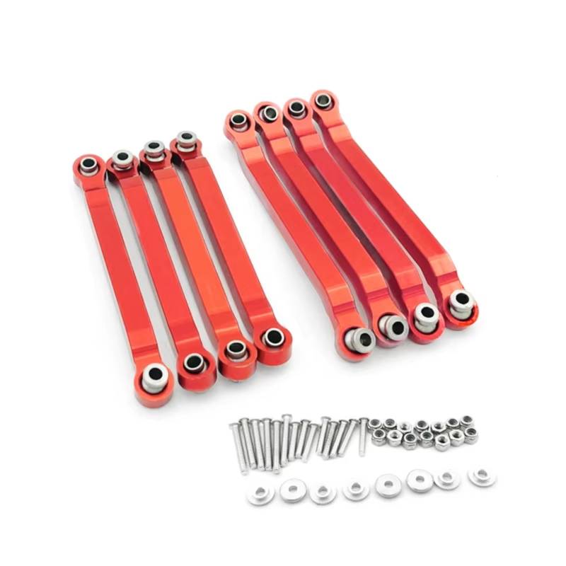 JVRWSC Für MN Für D90 D96 MN98 MN99S MN45 1/12 Metall Für Chassis Link Stange Zugstange Spurstange Verknüpfung RC Auto Upgrades Teile Zubehör RC Spielzeugautoteile(Red) von JVRWSC