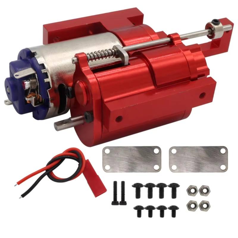 JVRWSC Für MN Für D90 FJ45 MN40 MN45 MN77 MN90 MN91 MN96 MN99 MN99s 1/12 Alle-Metall 2 Geschwindigkeit Übertragung Getriebe RC Auto Upgrades Teile RC Spielzeugautoteile(Red) von JVRWSC