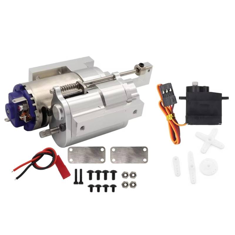 JVRWSC Für MN Für D90 FJ45 MN40 MN45 MN77 MN90 MN91 MN96 MN99 MN99s 1/12 Alle-Metall 2 Geschwindigkeit Übertragung Getriebe RC Auto Upgrades Teile RC Spielzeugautoteile(Silver and Servo) von JVRWSC