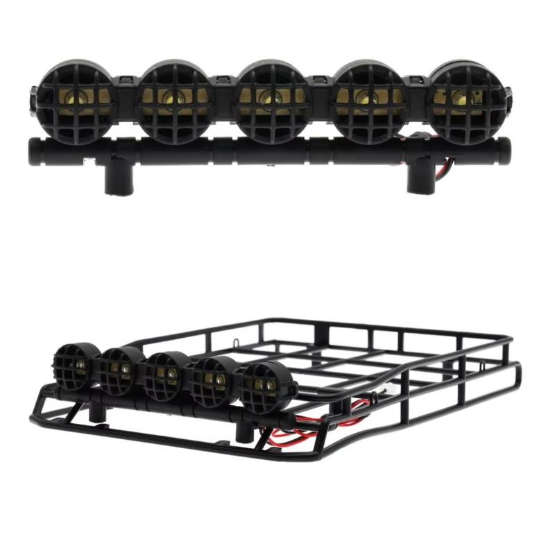 JVRWSC Für MN Für D90 MN98 MN99S 1/12 Camel Cup Gepäckträger Dachträger Mit Licht RC Auto Upgrade Teile Zubehör RC Spielzeugautoteile von JVRWSC