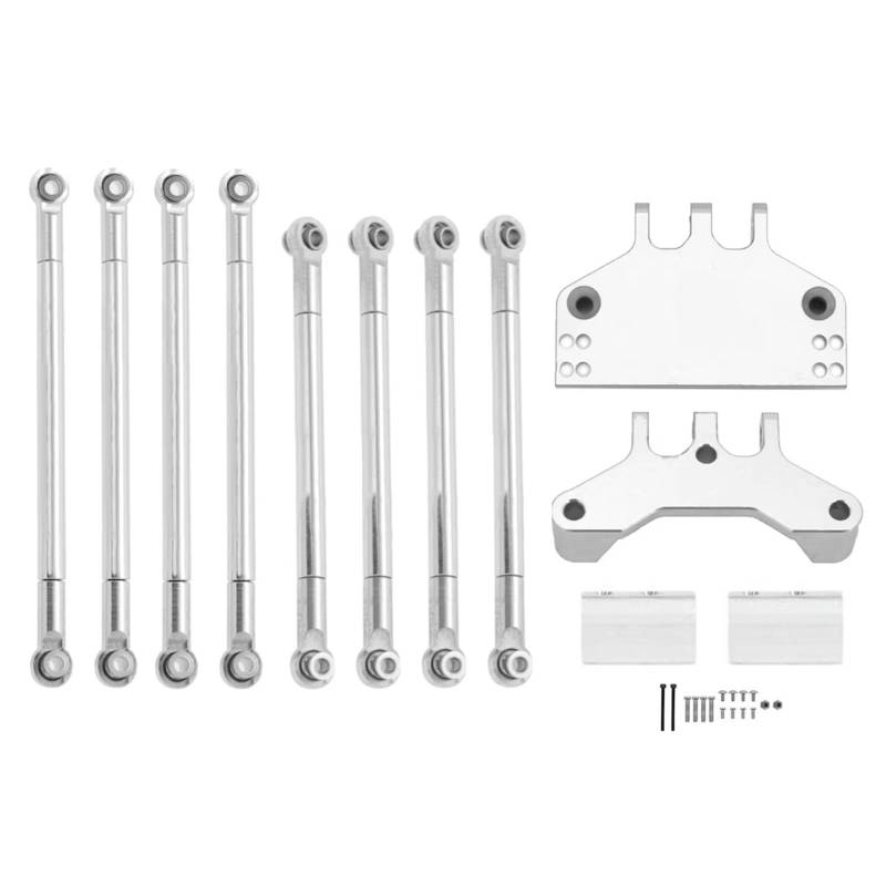 JVRWSC Für MN Für G500 MN86 MN86S MN86K MN86KS 1/12 Metall Link Stange Und Servo Halterung Zugstange Halterung Für Seat Halterung RC Auto Upgrade Teile RC Spielzeugautoteile(Silver) von JVRWSC