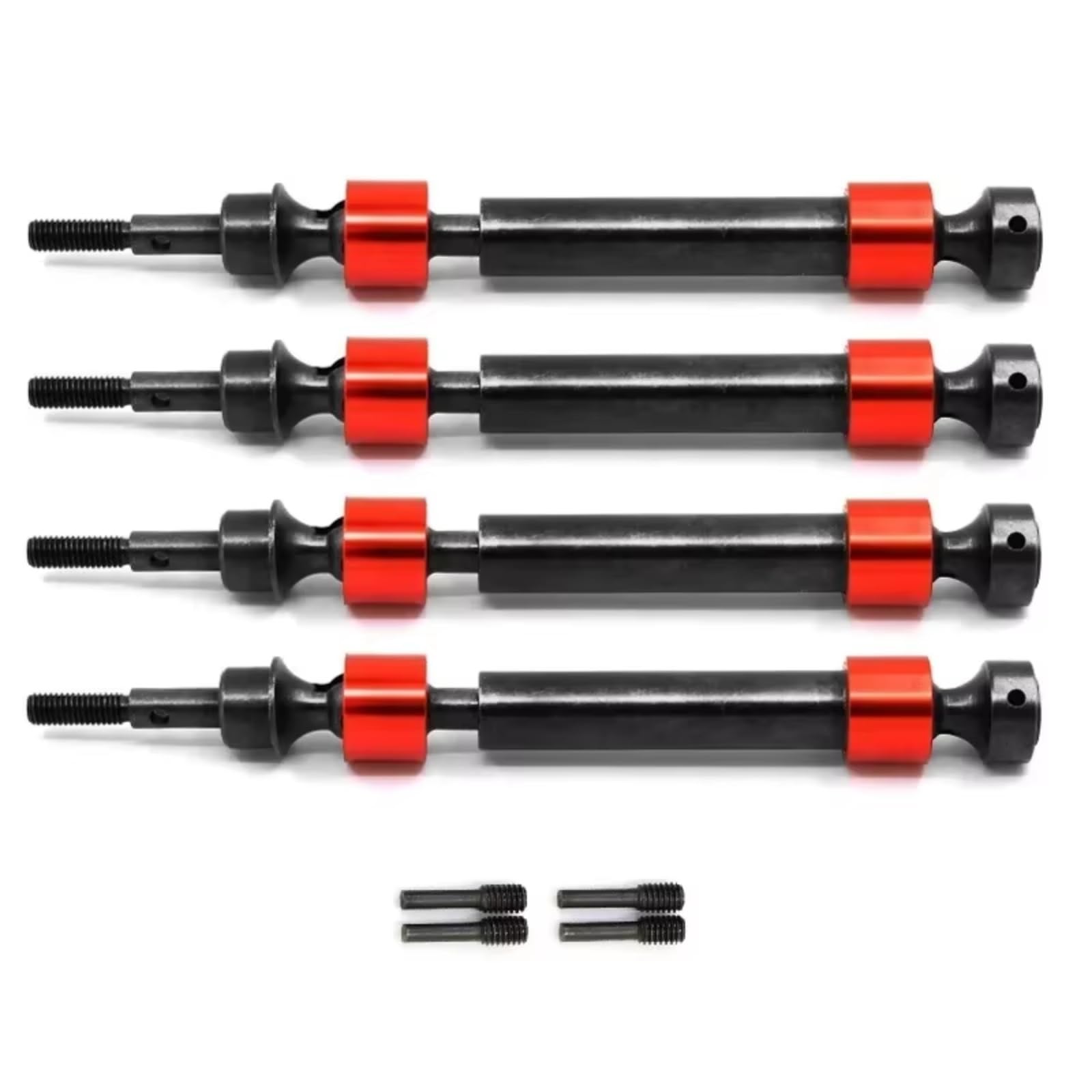 JVRWSC Für Traxxas Für Maxx Für E-Maxx Für T-Maxx 1/10 Gehärtete Stahl Splined CVD Antriebswelle 5451X RC Auto Upgrade Teile Zubehör RC Spielzeugautoteile(Red,4pcs) von JVRWSC