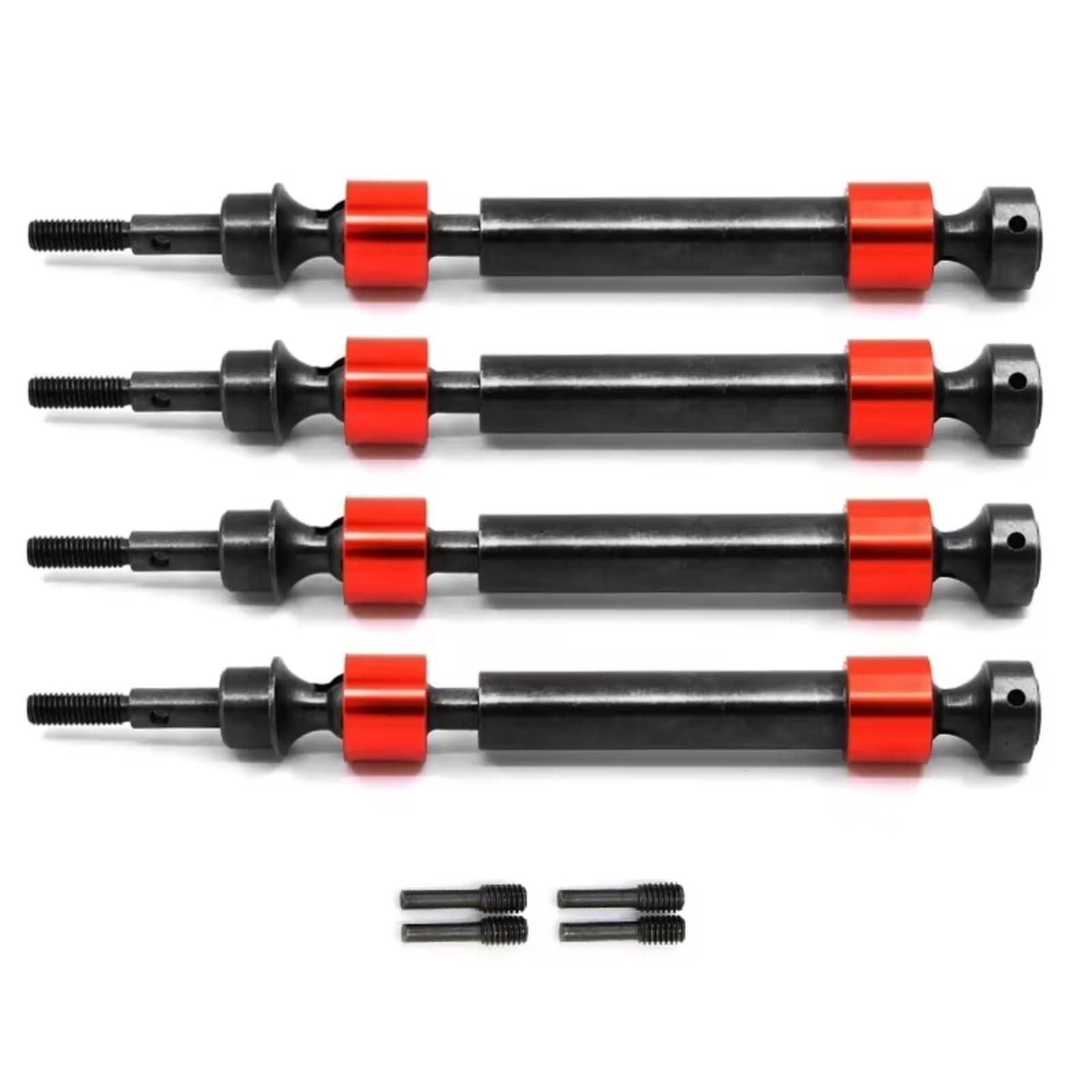 JVRWSC Für Traxxas Für Maxx Für E-Maxx Für T-Maxx 1/10 Gehärtete Stahl Splined CVD Antriebswelle 5451X RC Auto Upgrade Teile Zubehör RC Spielzeugautoteile(Red,4pcs) von JVRWSC