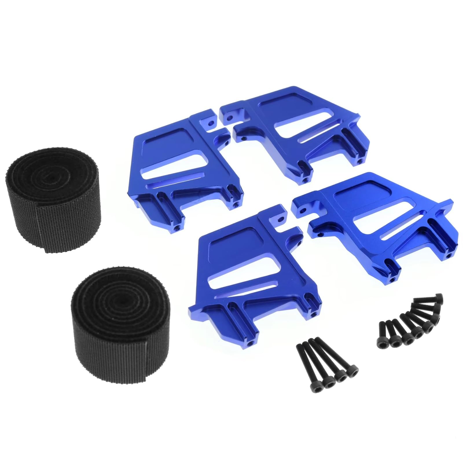 JVRWSC Für Traxxas Für X-MAXX Für 6S 8S 1/5 Metall Hohe Batterie Halter Halterung Halten Unten Mit Batterie Strap RC Auto Upgrade Teile Zubehör RC Spielzeugautoteile(Blue) von JVRWSC