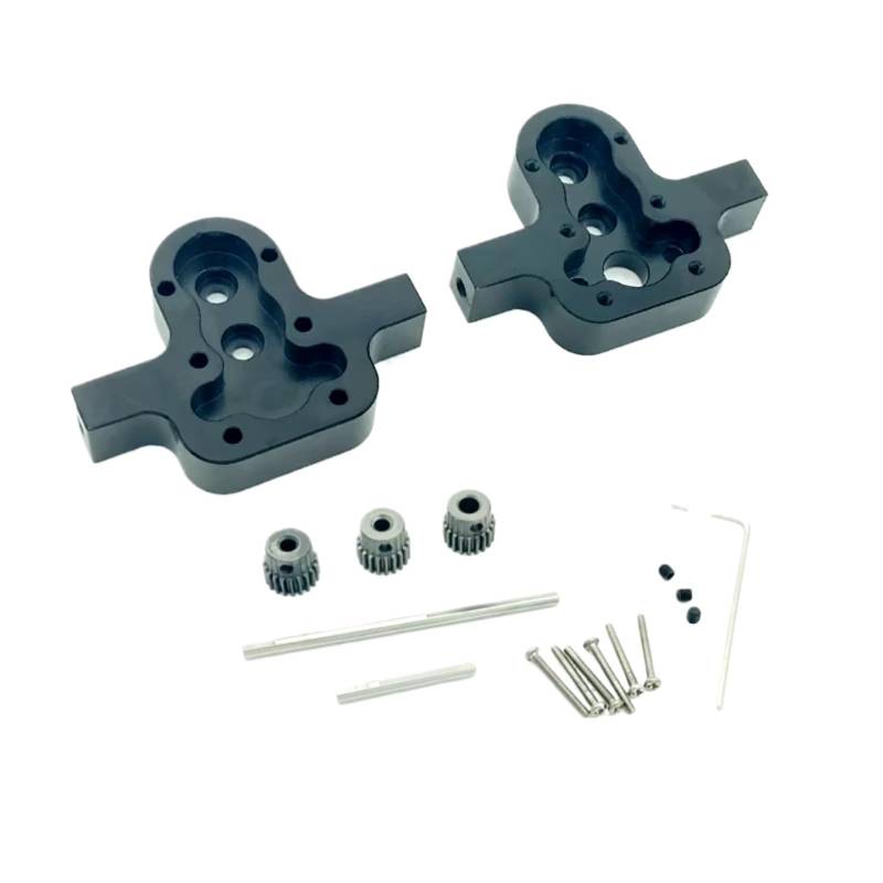 JVRWSC Für WPL Für C14 C24 370 Motor Metall Übertragung Getriebe Getriebe Gehäuse RC Auto Upgrade Teile Zubehör RC Spielzeugautoteile(Black) von JVRWSC