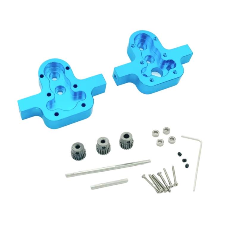 JVRWSC Für WPL Für C14 C24 370 Motor Metall Übertragung Getriebe Getriebe Gehäuse RC Auto Upgrade Teile Zubehör RC Spielzeugautoteile(Blue) von JVRWSC
