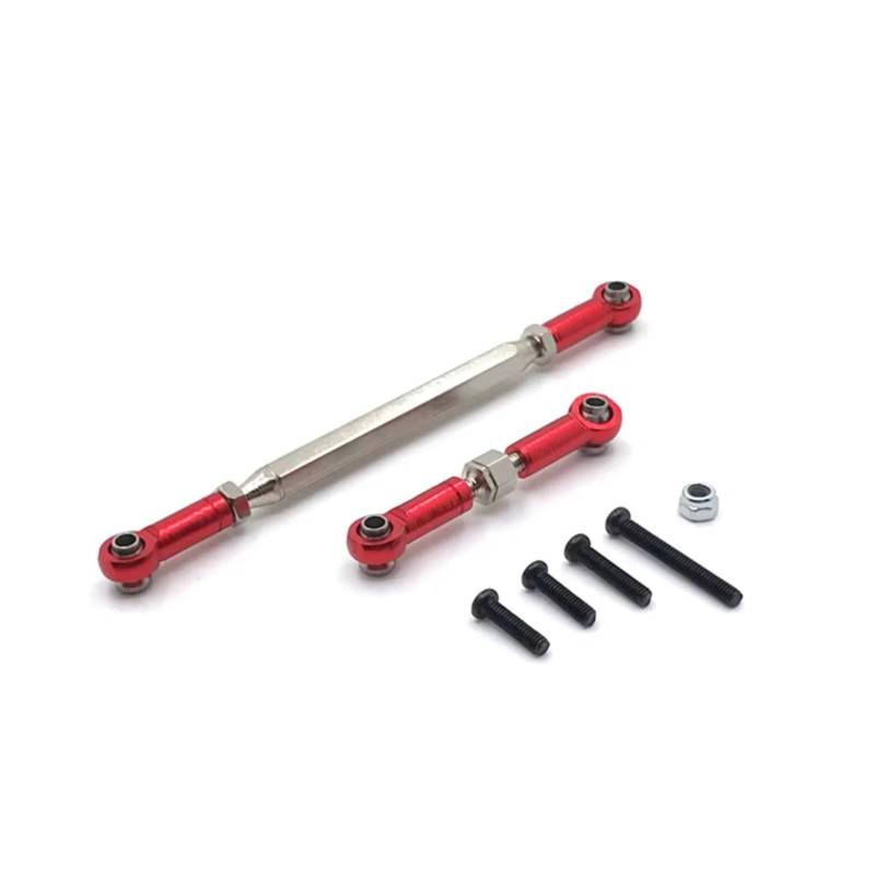 JVRWSC Für WPL Für C14 C24 B14 B24 B16 B36 Metall Einstellbare Lenkung Link Servo Link Stange Lenkgestänge RC Auto Upgrade Teile RC Spielzeugautoteile(MN Red) von JVRWSC