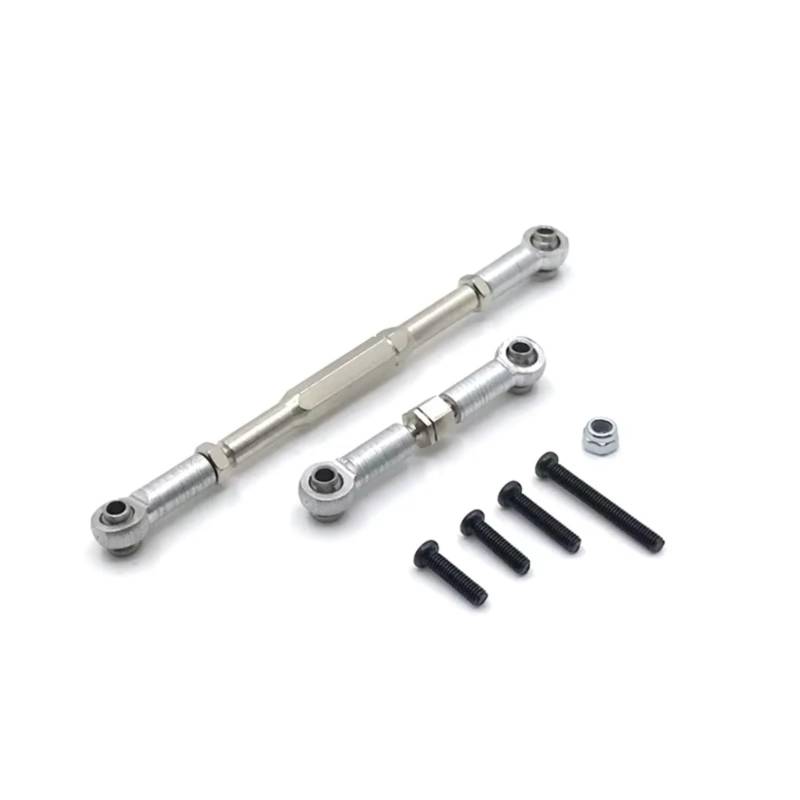 JVRWSC Für WPL Für C14 C24 B14 B24 B16 B36 Metall Einstellbare Lenkung Link Servo Link Stange Lenkgestänge RC Auto Upgrade Teile RC Spielzeugautoteile(WPL Silver) von JVRWSC