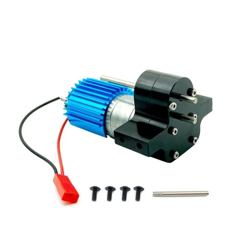 JVRWSC Für WPL Für C14 C24 B24 B36 Metall 370 Motor Getriebe Getriebe BoxRC Auto Upgrades Teile Zubehör RC Spielzeugautoteile(Black) von JVRWSC