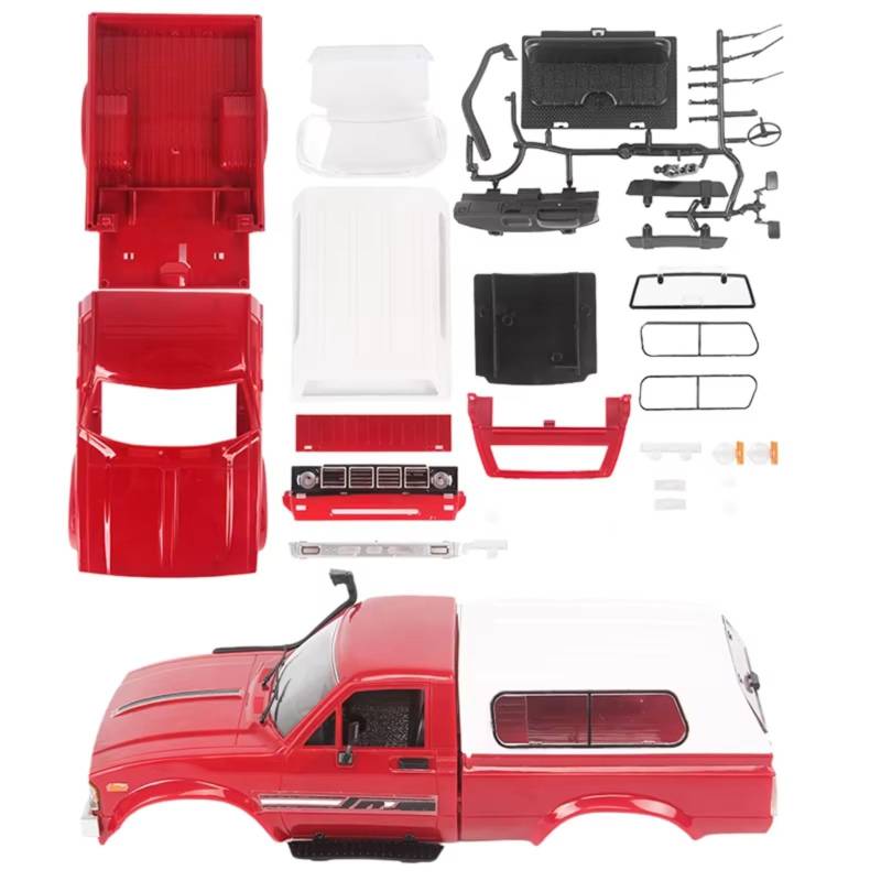 JVRWSC Für WPL Für C14 C24 C24-1 C54 1/16 Unmontiert 190mm Radstand Körper Auto Shell RC Auto Ersatzteile Zubehör RC Spielzeugautoteile(C24 Red) von JVRWSC